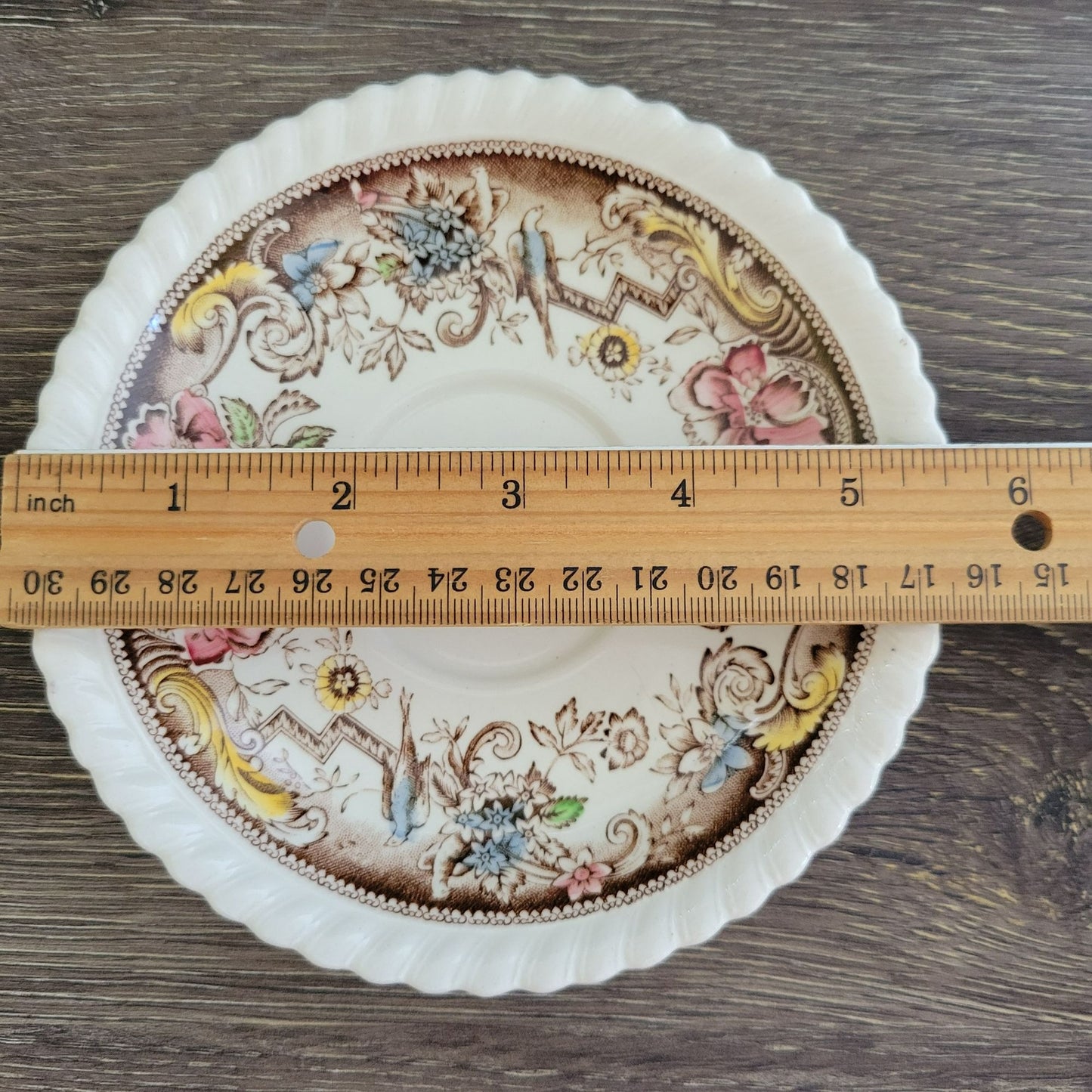 Johnson Bros Devonshire Brown Teacup & Saucer, 2 Sets, Made in England