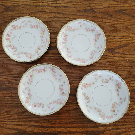 Royal Bayreuth Bridal Rose Saucer Set of 4, Made in Germany
