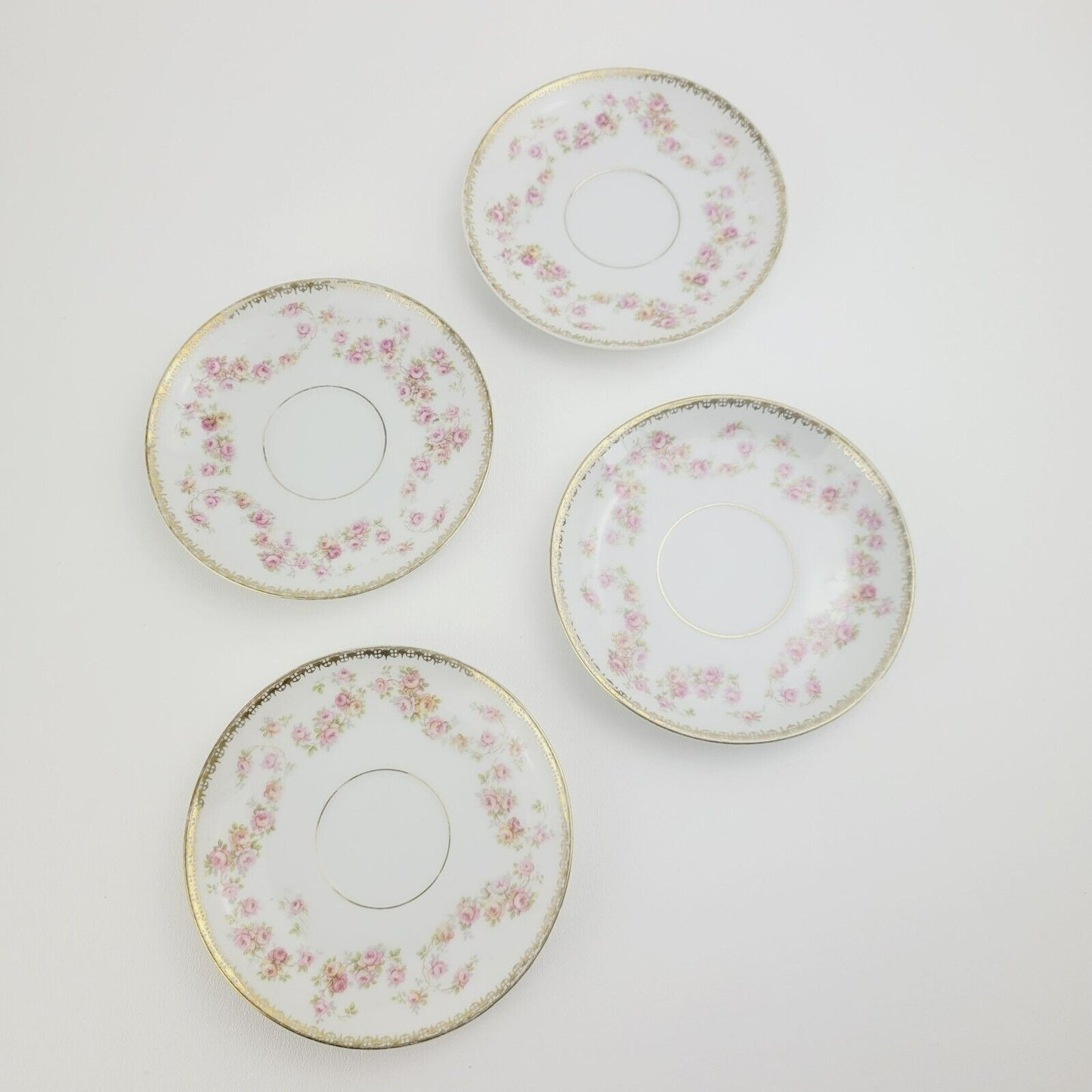 Royal Bayreuth Bridal Rose Saucer Set of 4, Made in Germany