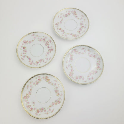 Royal Bayreuth Bridal Rose Saucer Set of 4, Made in Germany