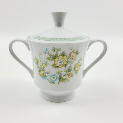 Vintage Shabby Chic Floral Creamer & Sugar Bowl, Pastel Floral Pattern, Made in Japan by Fashion Royale, Ashley Pattern