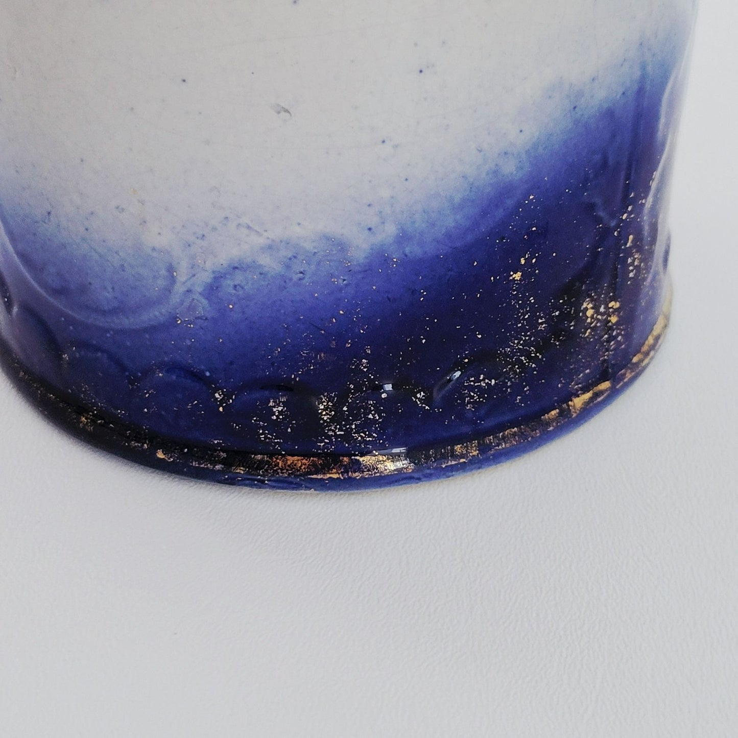 Antique Flow Blue Floral Water Pitcher