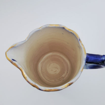 Antique Flow Blue Floral Water Pitcher