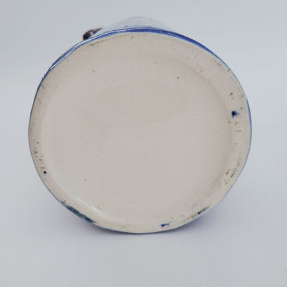 Antique Flow Blue Floral Water Pitcher