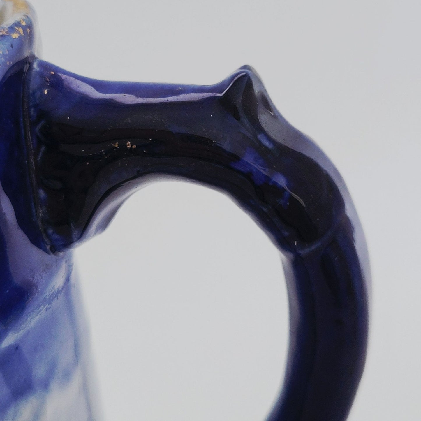 Antique Flow Blue Floral Water Pitcher