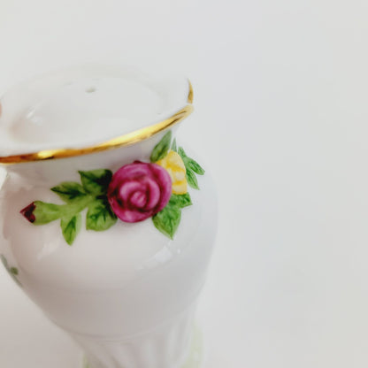Royal Albert Old County Roses Salt, Pepper & Tray Set