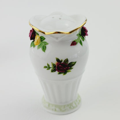 Royal Albert Old County Roses Salt, Pepper & Tray Set