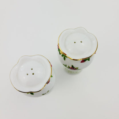 Royal Albert Old County Roses Salt, Pepper & Tray Set
