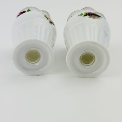 Royal Albert Old County Roses Salt, Pepper & Tray Set