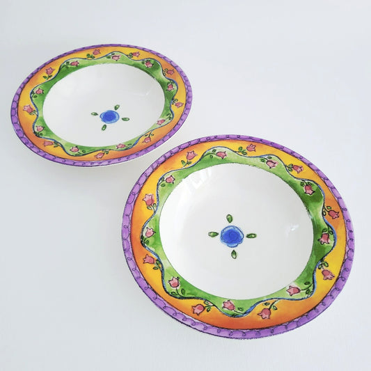 Sango The Sweet Shoppe Key Lime Pie Rim Soup Bowl, Set of 2, c.1999-2002