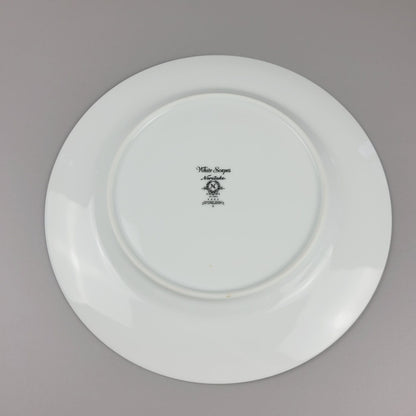 Noritake Stoneleigh Dinner Plate, Embossed Scroll Band & Platinum Rings