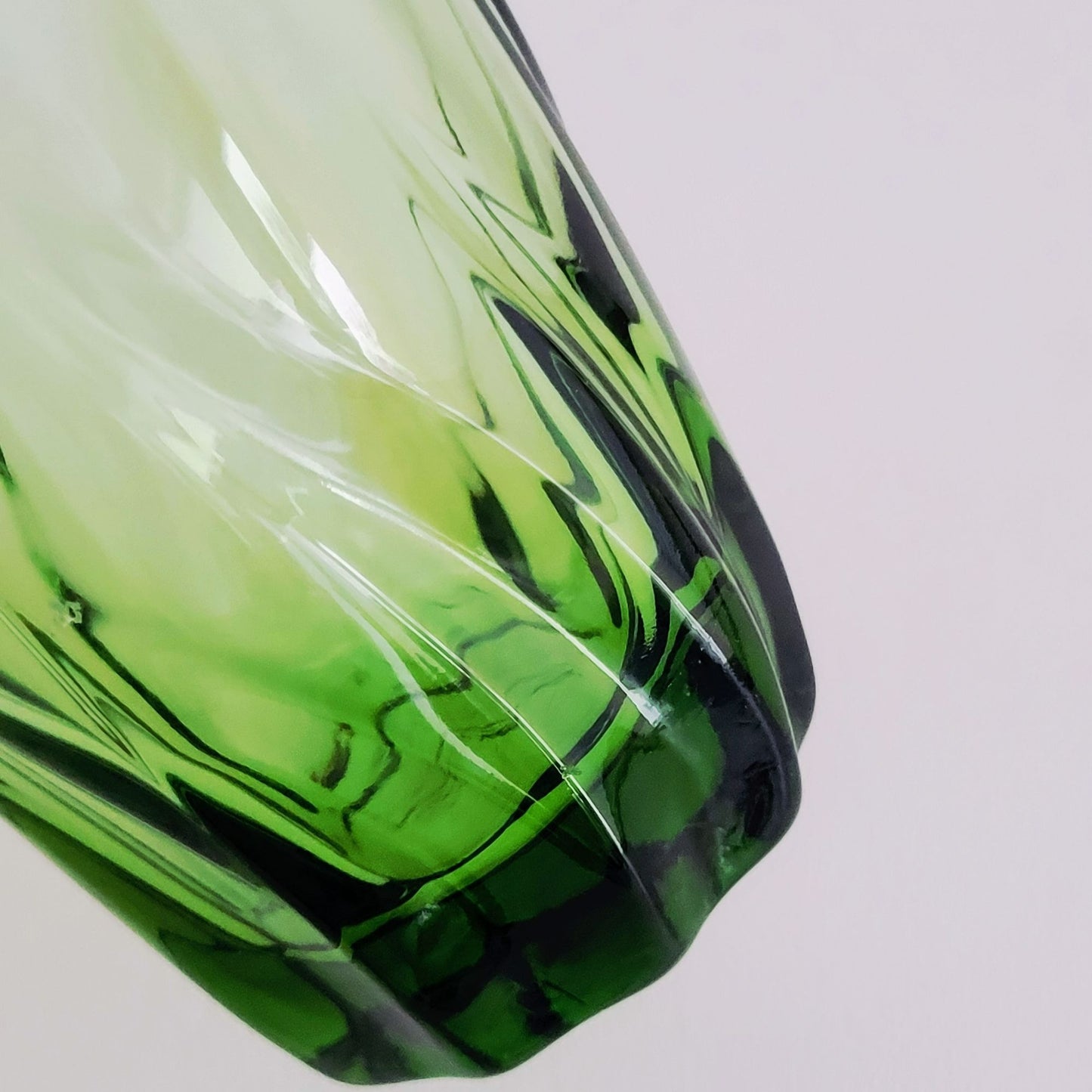 Anchor Hocking Central Park Ivy Green Tumbler Glass Set, of 2, USA Made