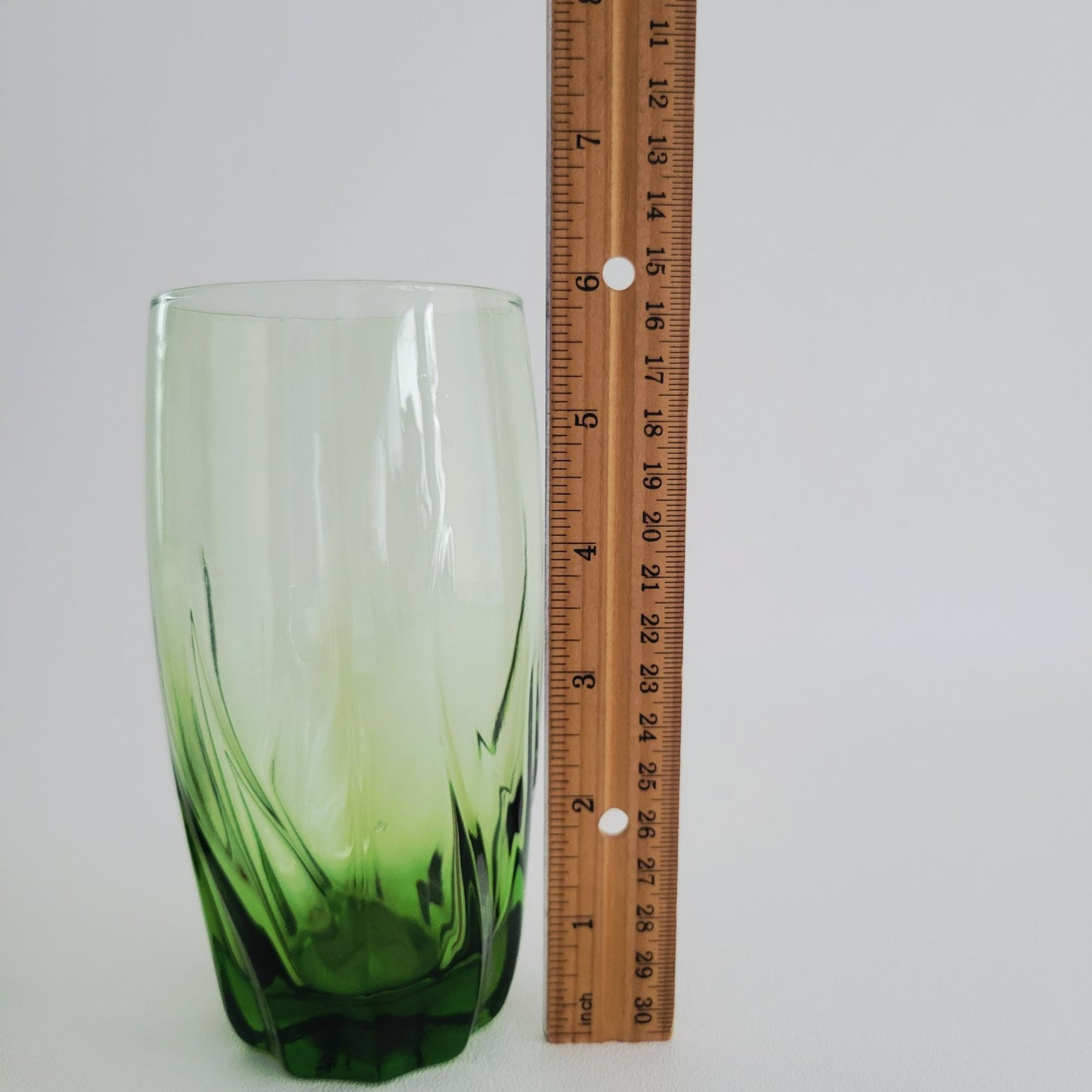 Anchor Hocking Central Park Ivy Green Tumbler Glass Set, of 2, USA Made