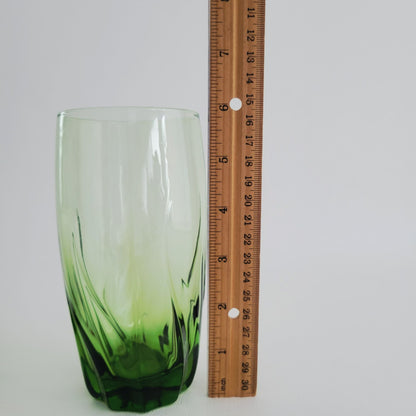 Anchor Hocking Central Park Ivy Green Tumbler Glass Set, of 2, USA Made