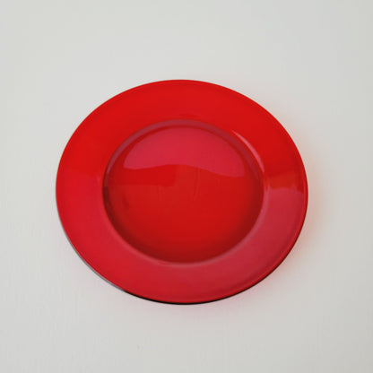 Arcoroc Cocoon Ruby Red Smooth Glass Salad Plate, Made in France