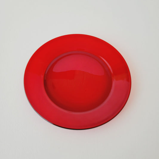 Arcoroc Cocoon Ruby Red Smooth Glass Salad Plate, Made in France