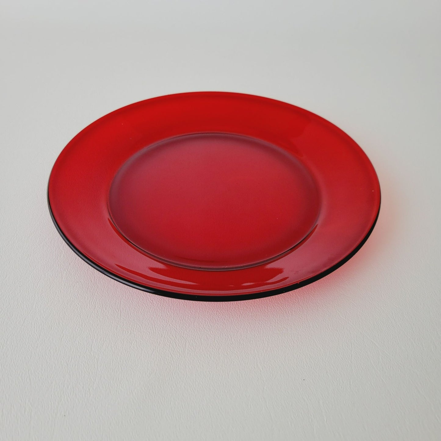 Arcoroc Cocoon Ruby Red Smooth Glass Salad Plate, Made in France