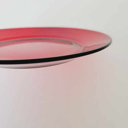 Arcoroc Cocoon Ruby Red Smooth Glass Salad Plate, Made in France