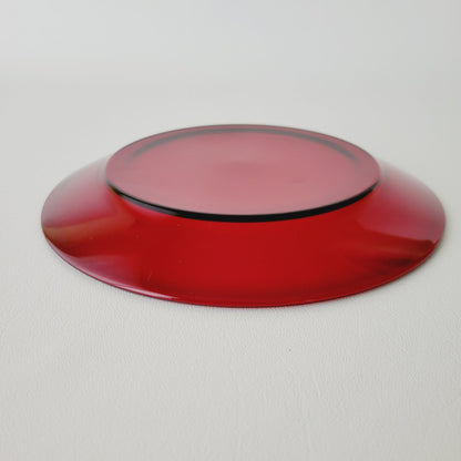 Arcoroc Cocoon Ruby Red Smooth Glass Salad Plate, Made in France