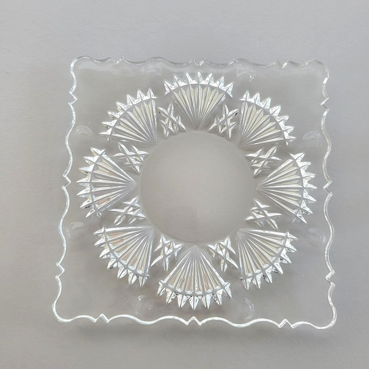 Godinger Freedom Crystal Square Salad Plate Set of 2, Made in Czech Republic