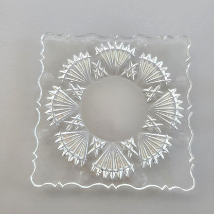 Godinger Freedom Crystal Square Salad Plate Set of 2, Made in Czech Republic