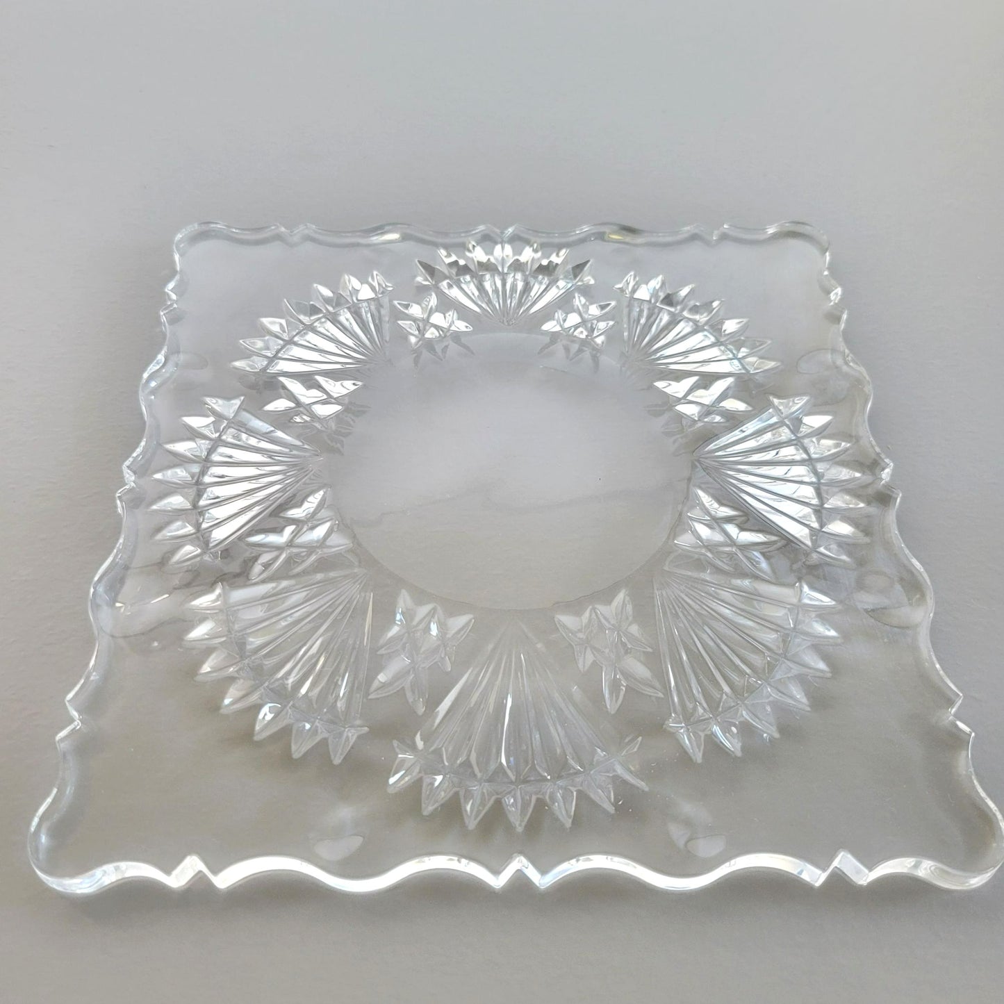 Godinger Freedom Crystal Square Salad Plate Set of 2, Made in Czech Republic