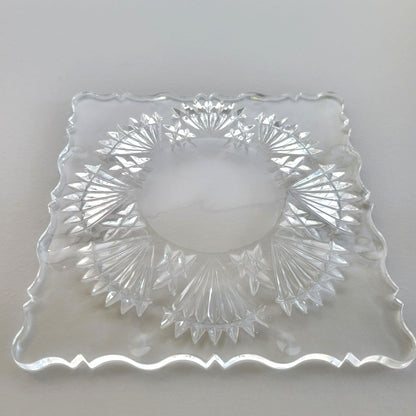 Godinger Freedom Crystal Square Salad Plate Set of 2, Made in Czech Republic