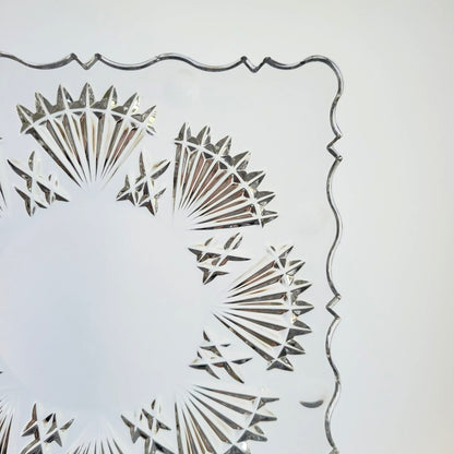 Godinger Freedom Crystal Square Salad Plate Set of 2, Made in Czech Republic