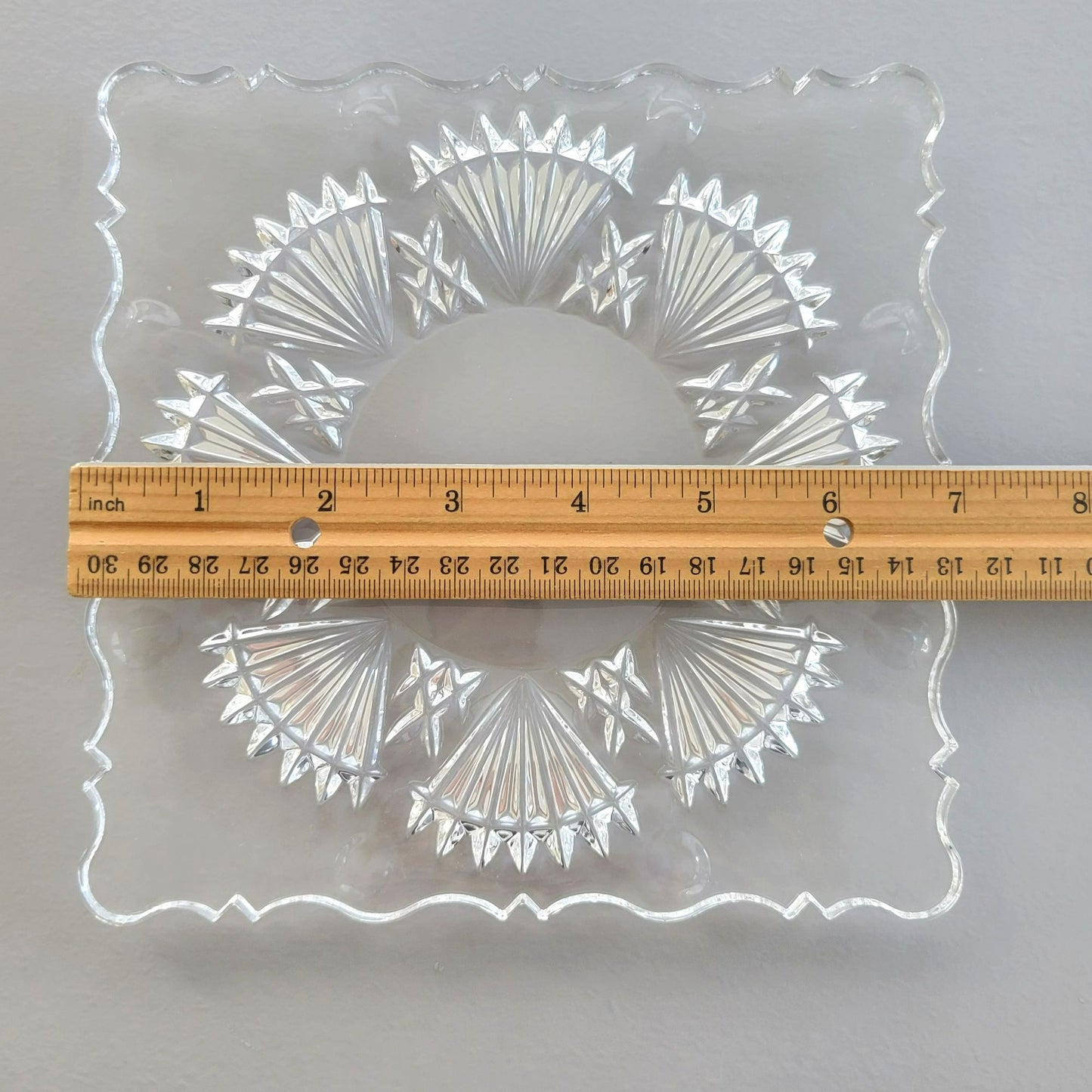 Godinger Freedom Crystal Square Salad Plate Set of 2, Made in Czech Republic