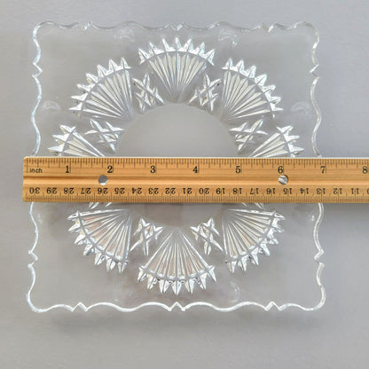 Godinger Freedom Crystal Square Salad Plate Set of 2, Made in Czech Republic