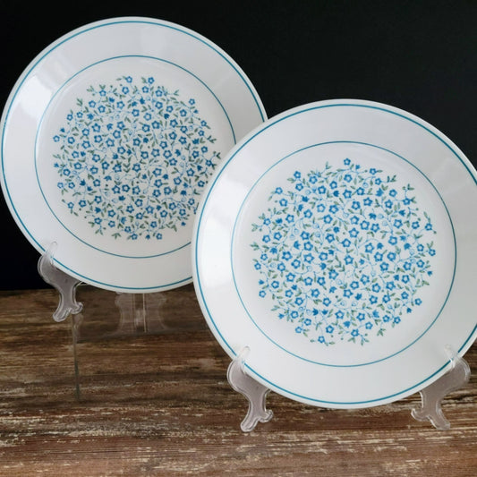 Corelle Blue Heather Dinner Plate Set of 2, USA Made c.1977-81