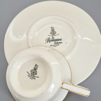 Royal Doulton "Heather" Teacup & Saucer, 2 Sets, c.1984-98 England