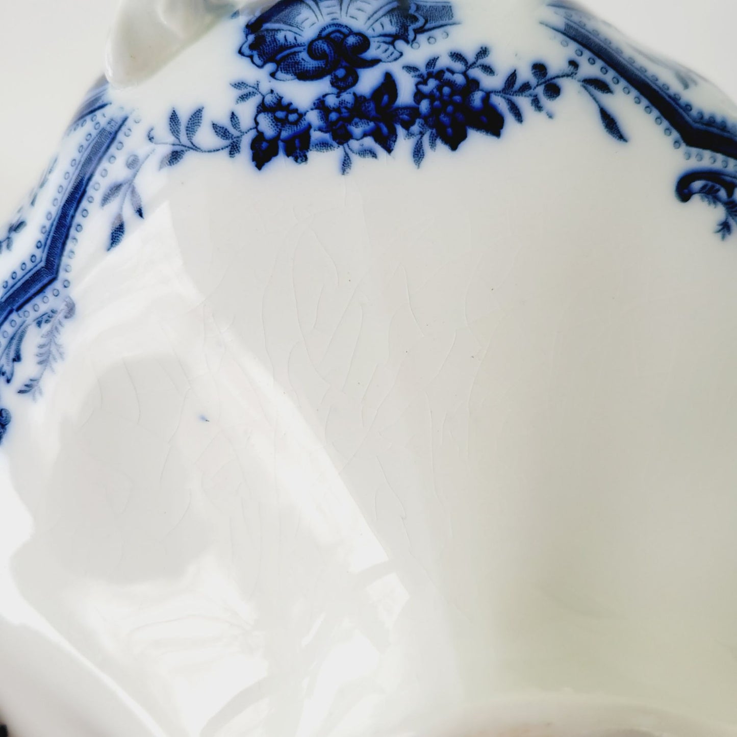 Antique J&G Meakin York Flow Blue Covered Dish