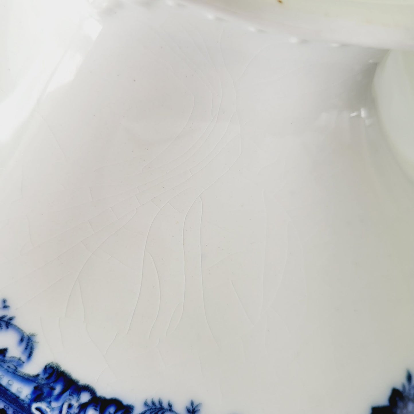 Antique J&G Meakin York Flow Blue Covered Dish