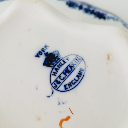 Antique J&G Meakin York Flow Blue Covered Dish