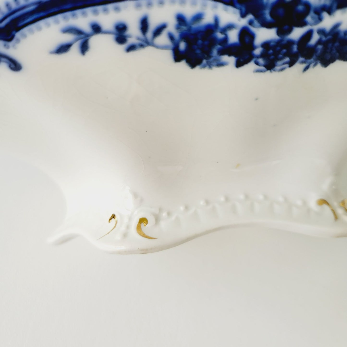 Antique J&G Meakin York Flow Blue Covered Dish