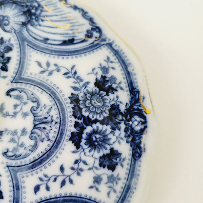 Antique J&G Meakin York Flow Blue Covered Dish