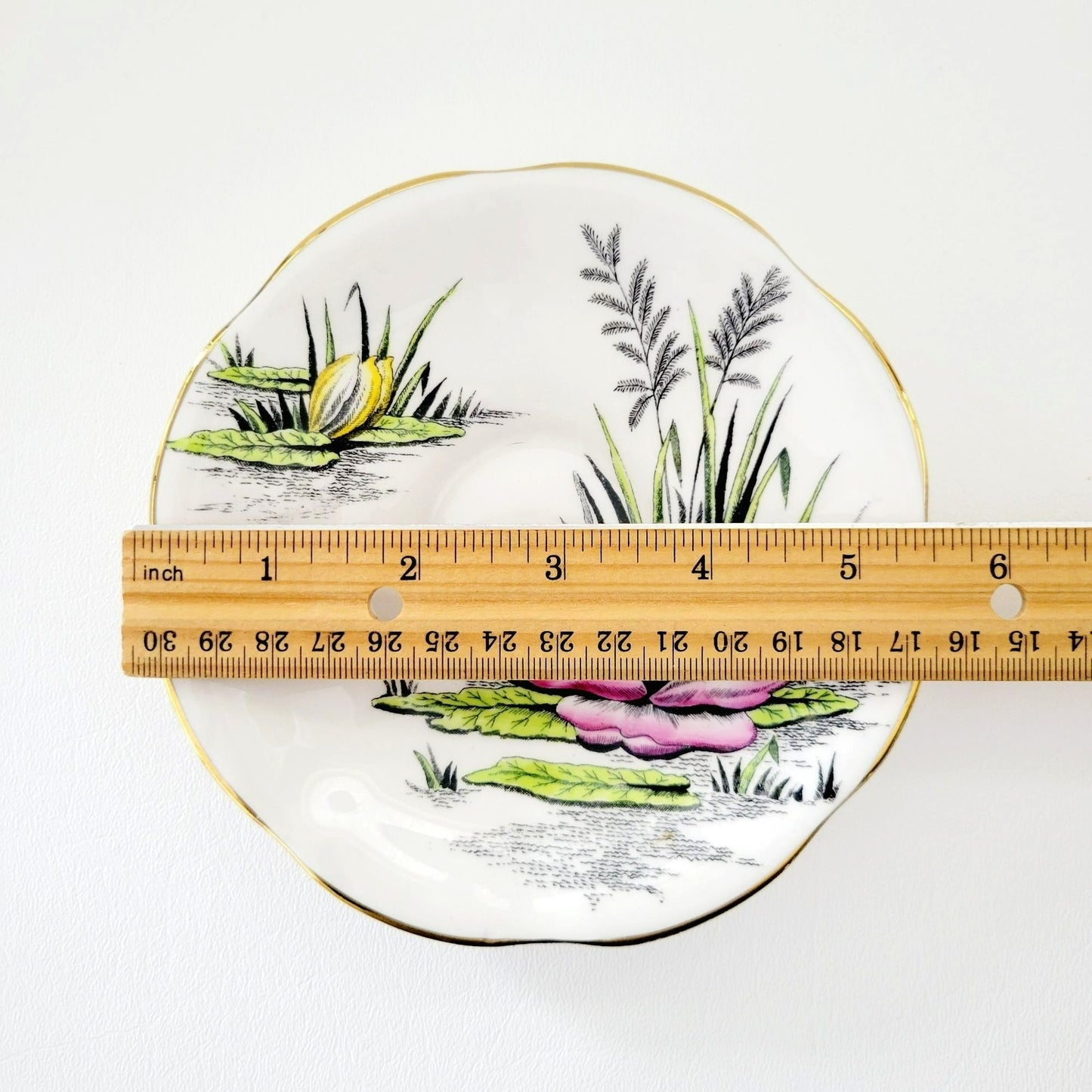 Rosina Water Lily Teacup & Saucer July Flower of the Month, Made in England