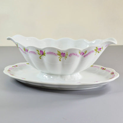 Hutschenreuther "Viktoria" Gravy Boat & Plate, c.1990s Germany