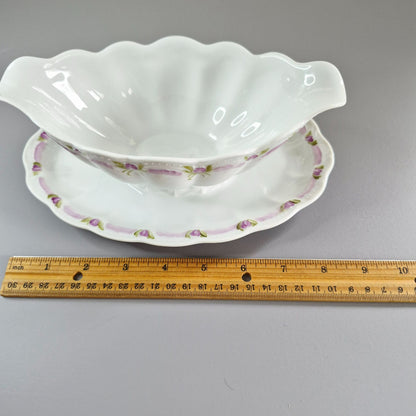 Hutschenreuther "Viktoria" Gravy Boat & Plate, c.1990s Germany