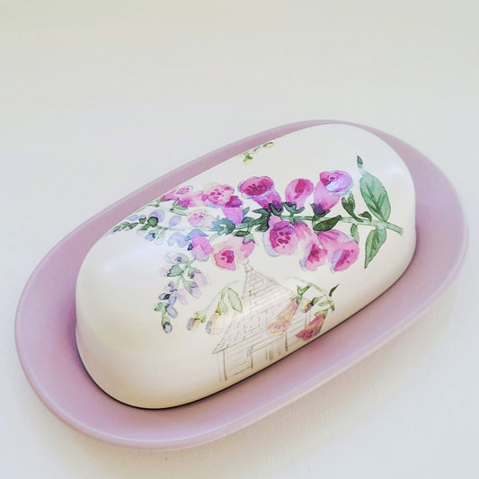 Pfaltzgraff Cape May Covered Butter Dish, c.1990s USA Made