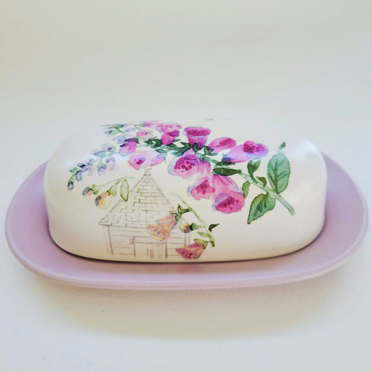 Pfaltzgraff Cape May Covered Butter Dish, c.1990s USA Made