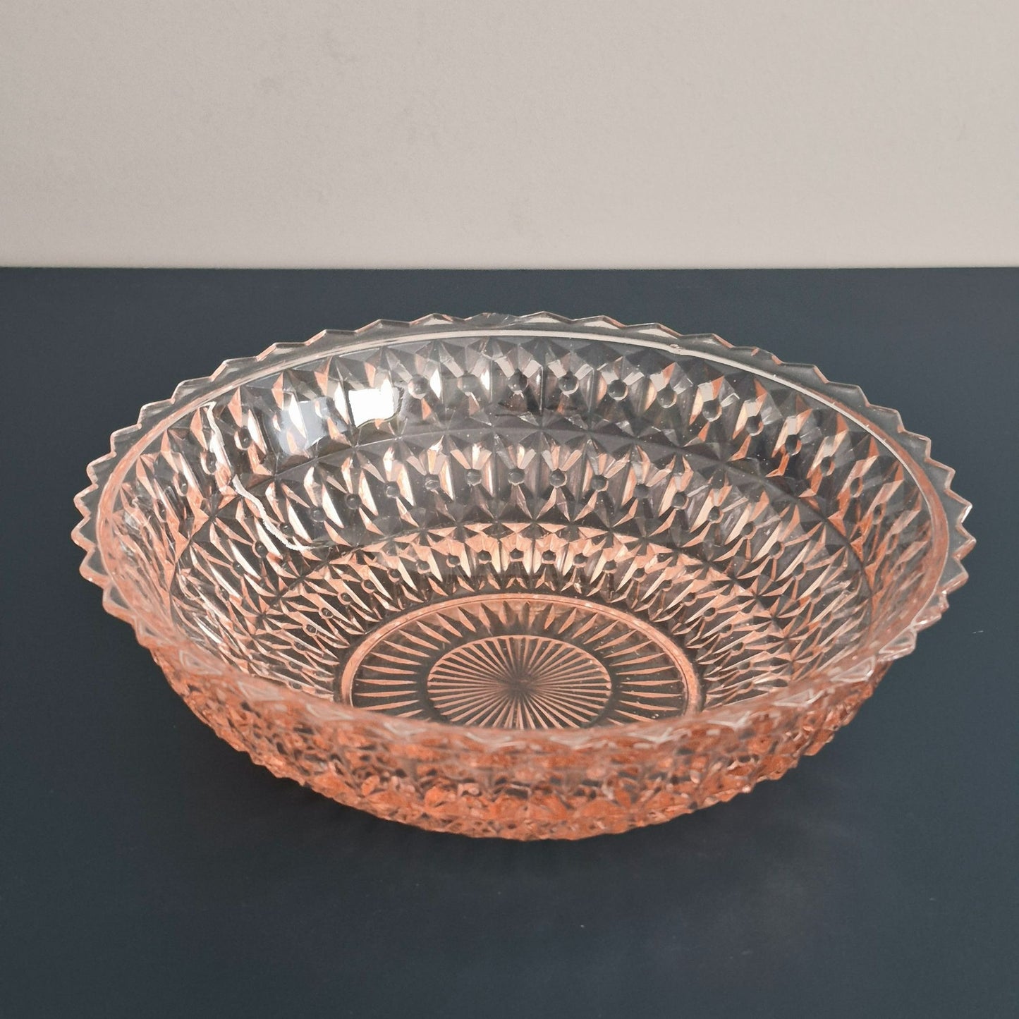 Jeannette HOLIDAY PINK Round Serving Bowl, c.1940-60s USA