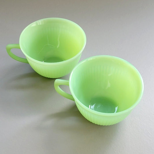 Fire King Jadeite Cup Set of 2, c.1951-61 USA