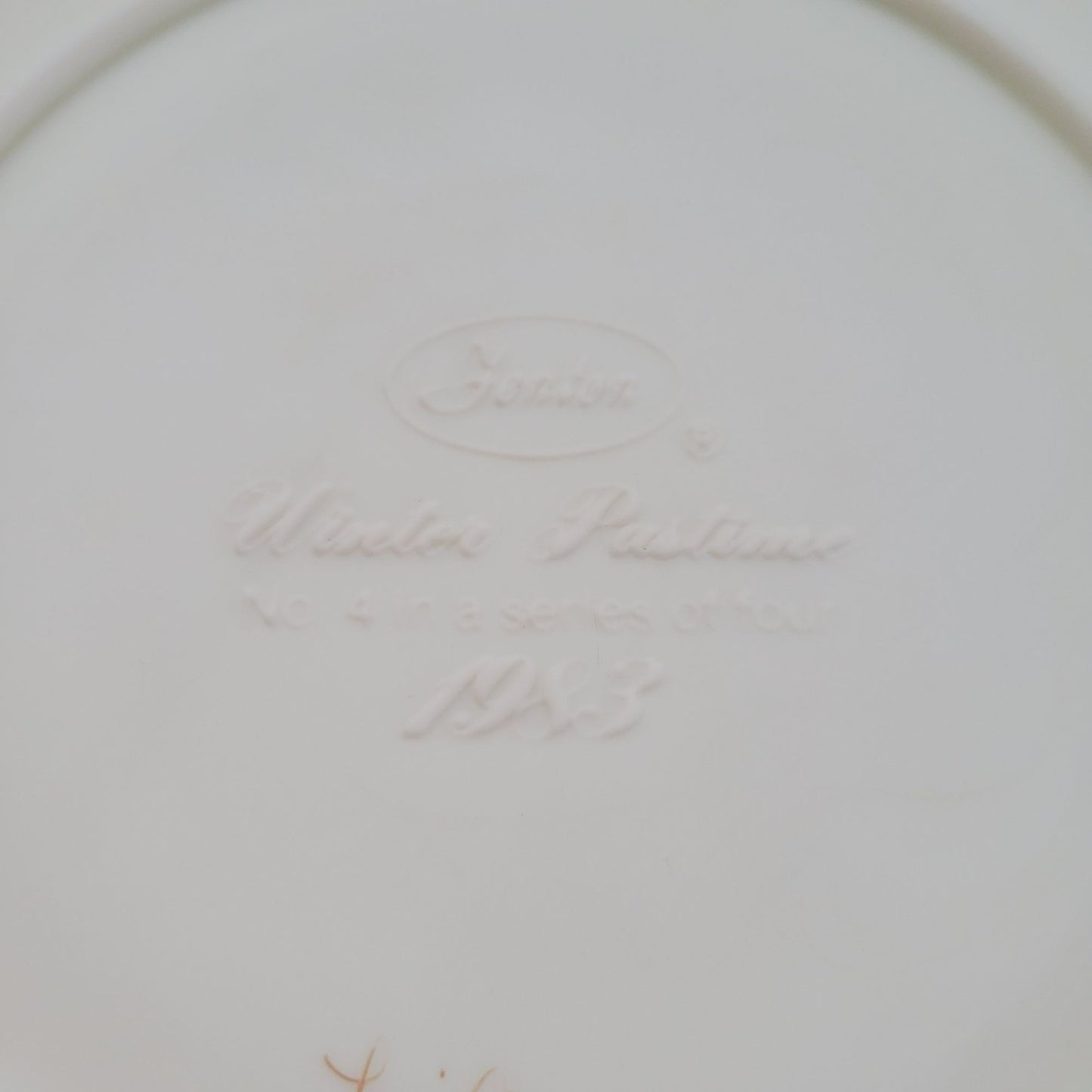 Fenton Milk Glass Currier & Ives Winter Pastime Plate, c.1983 USA