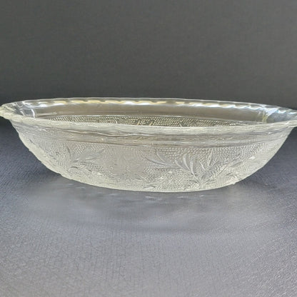 Anchor Hocking Sandwich Clear 8" Oval Serving Bowl, c.1940-60 USA
