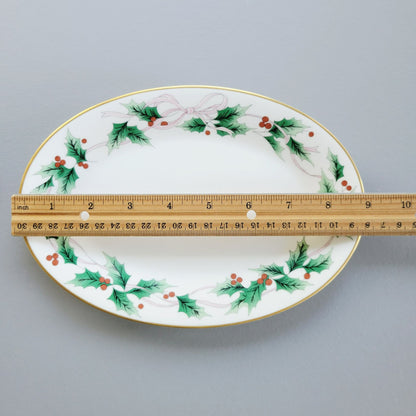 Mikasa Ribbon Holly 9" Oval Relish / Butter Tray