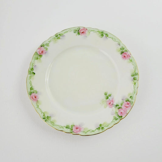 Hutschenreuther Hand Painted Green Bread Plate,  c.1925-39 Germany