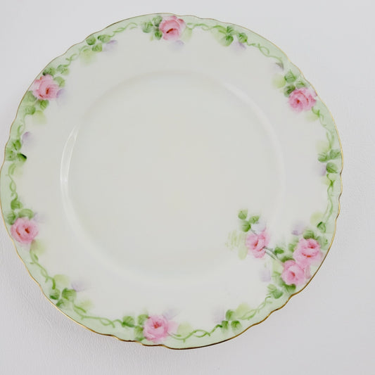 Hutschenreuther Hand Painted Green Bread Plate,  c.1925-39 Germany