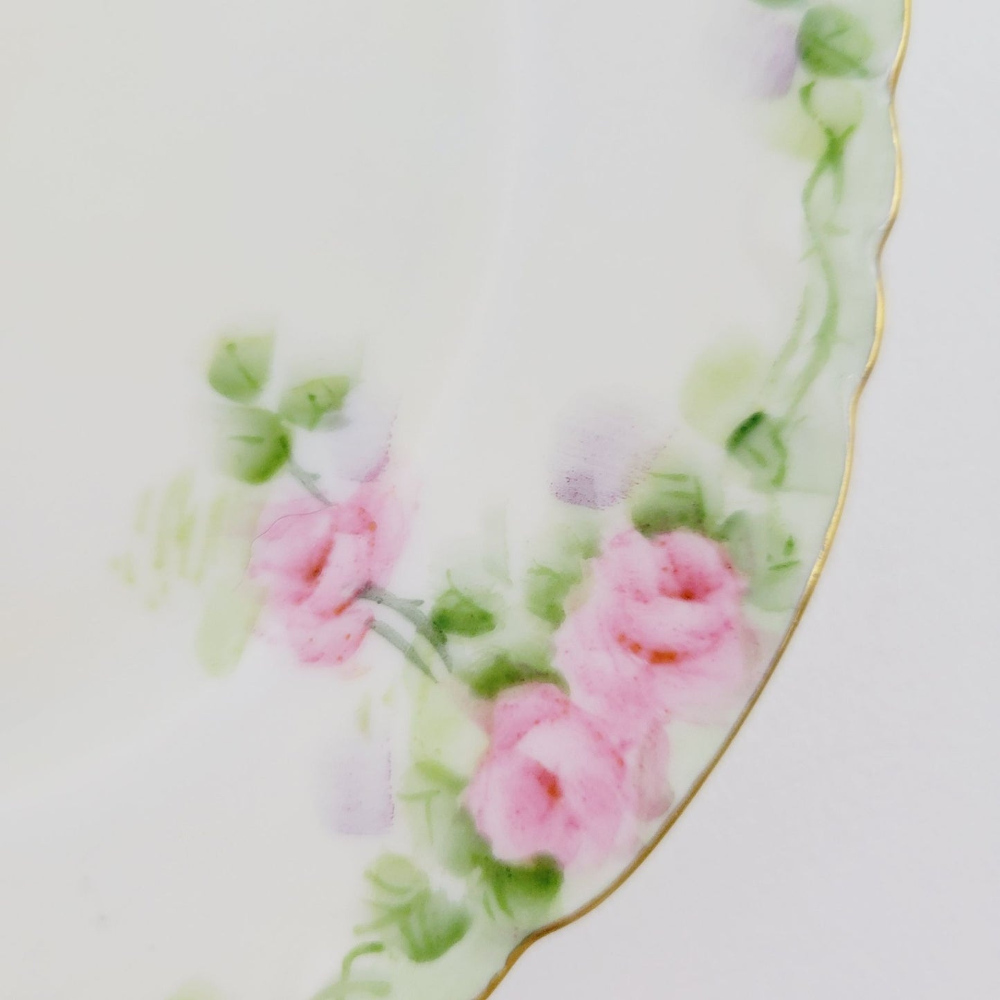 Hutschenreuther Hand Painted Green Bread Plate,  c.1925-39 Germany